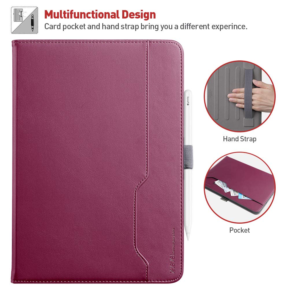 X-level Premium PU Leather iPad Pro 11 Case (2020 & 2018 Models) - Multi-Angle Stand Cover with Auto Wake/Sleep, Card Pocket & Pencil Holder for iPad Pro 11 2nd & 1st Gen - Perfect for Work, Study & Travel