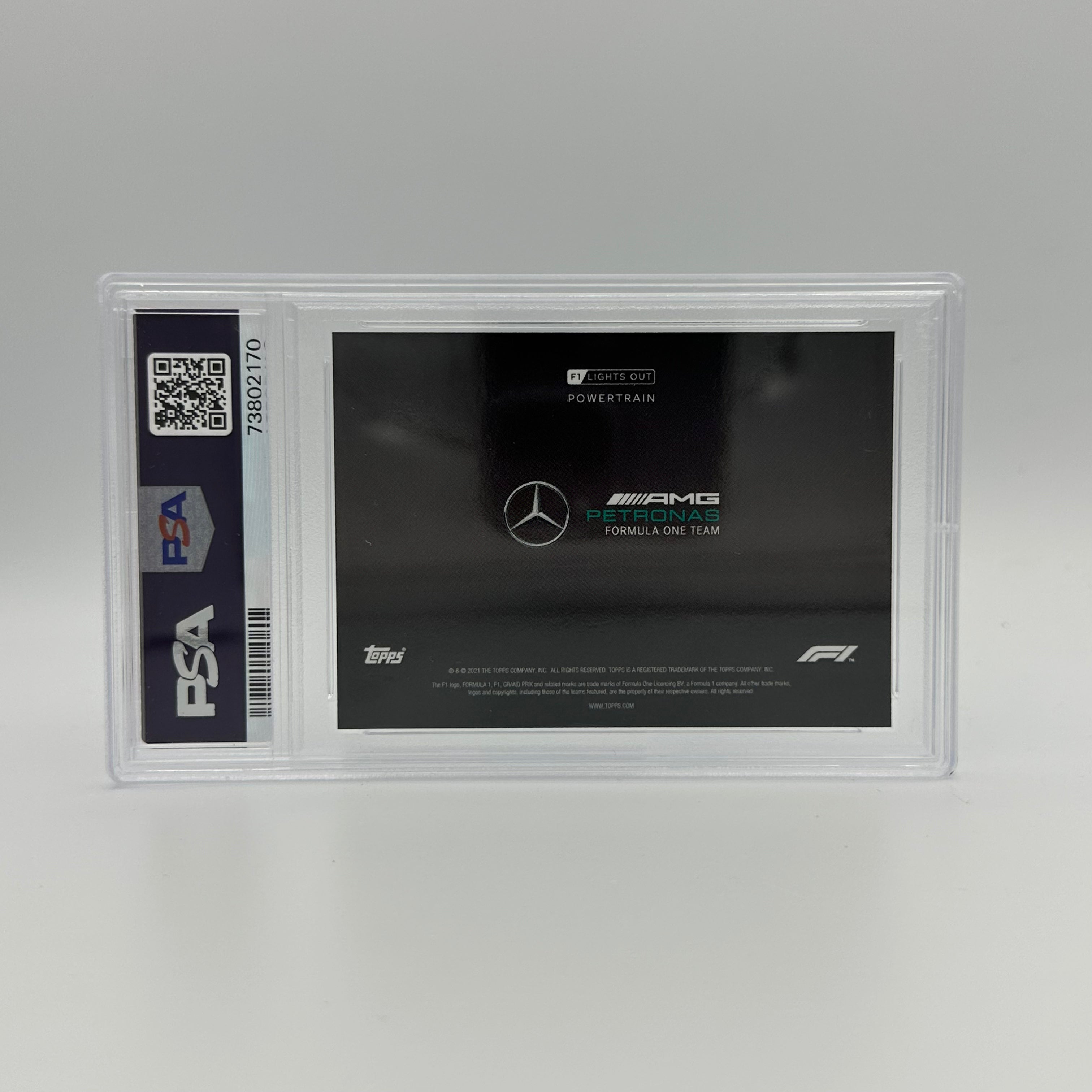 PSA 10 63/99 Mercedes AMG Petronas F1 Team Powertrain Blue - Rare F1 Collectible for Display & Racing Memorabilia Enthusiasts