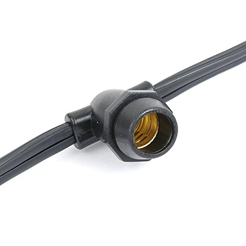 100' E12 Globe Outdoor String Lights - Commercial Grade, In-Line Black Wire with 100 Sockets - Perfect for Backyard, Garden, Gazebo, Cafe, Market & Patio Lighting Decorations
