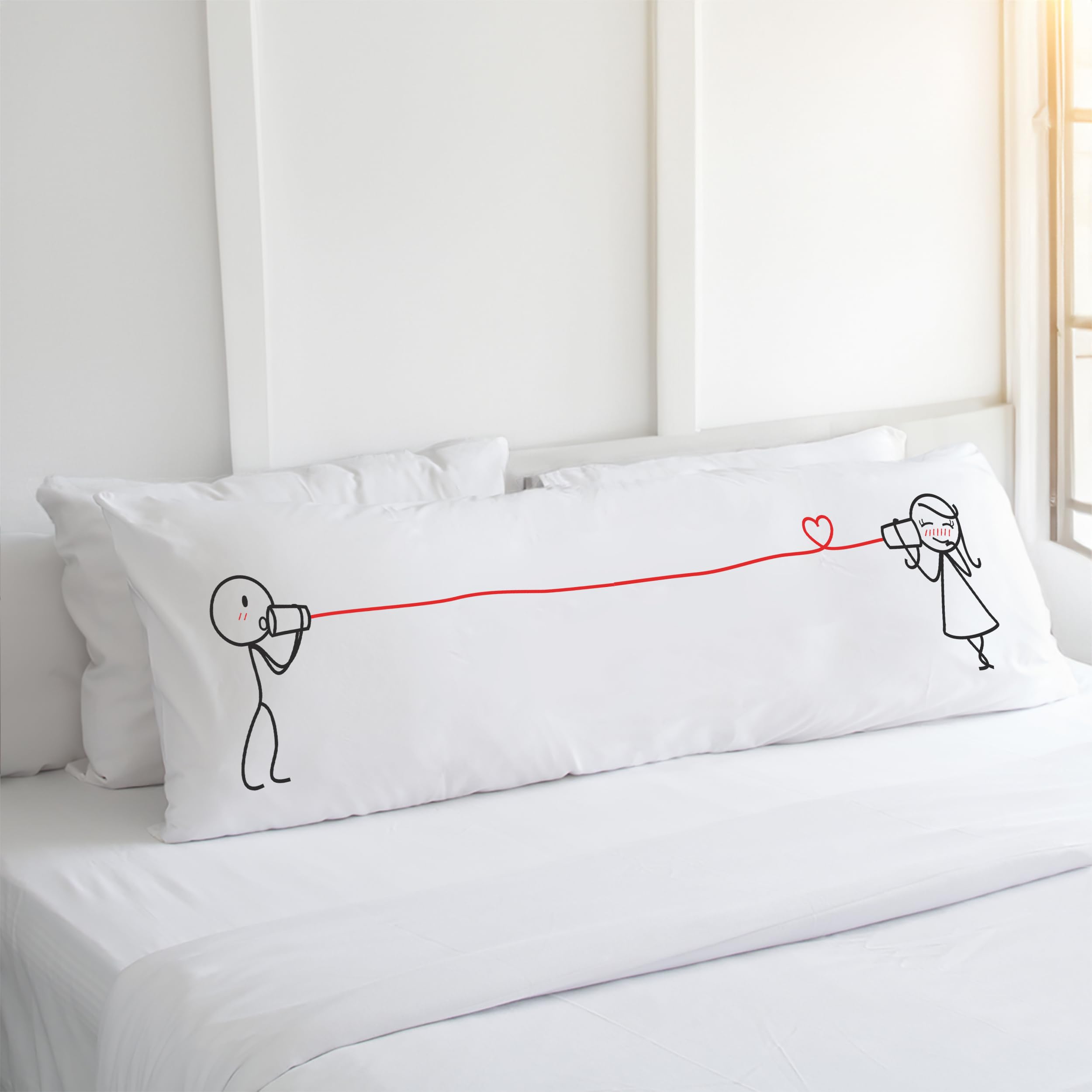 BoldLoft 'I Love You' Body Pillowcase - Romantic Gift for Girlfriend, Wife, Valentine's Day, Anniversary & Christmas - Soft & Comfortable Body Pillow Cover for Couples, Long Distance Relationships & Home Decor