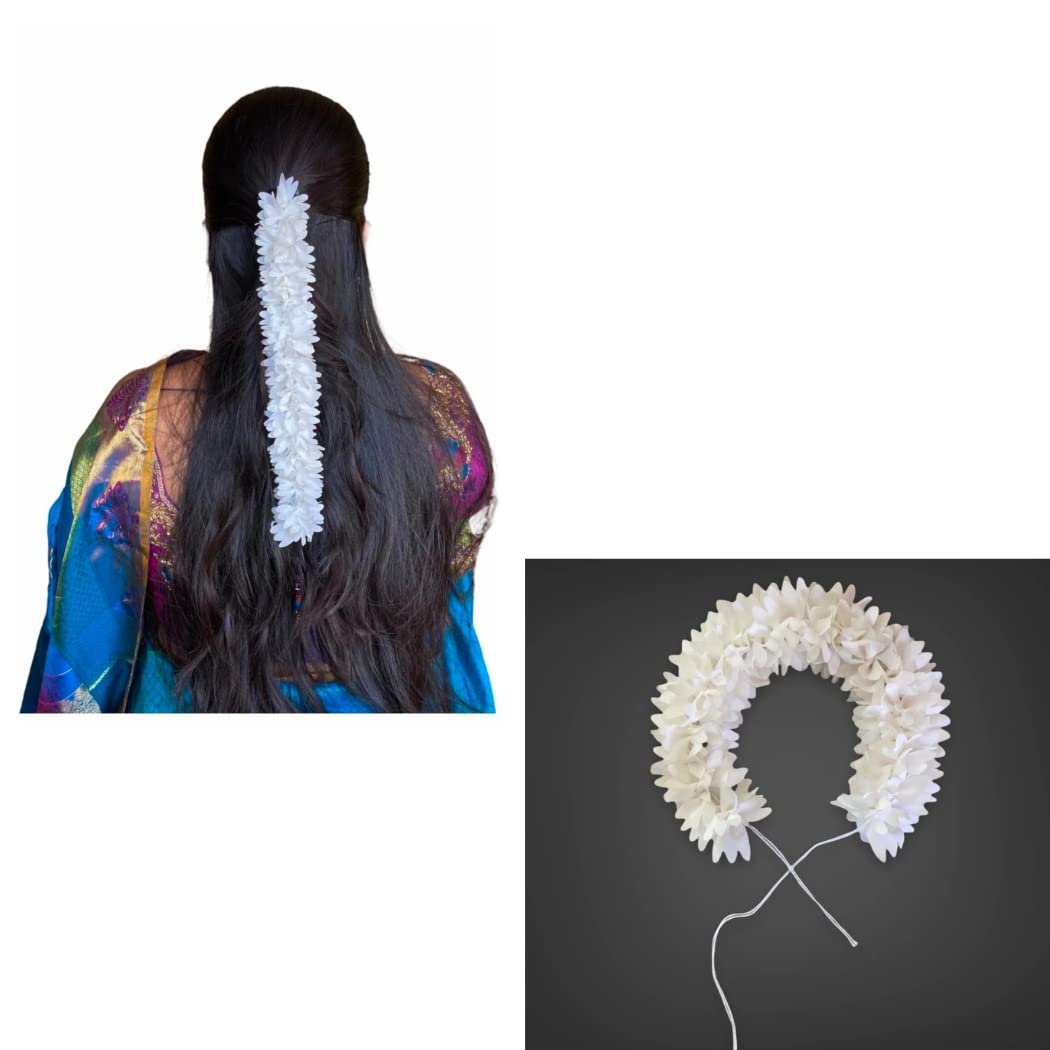 Artificial Gajara Hair Clip Set of 3 - Floral Hair Accessories for Women & Girls - Perfect for Weddings, Parties & Festive Occasions