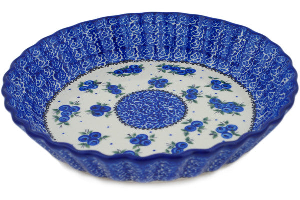 10-Inch Fluted Pie Dish for Baking - Premium Ceramic Tart Pan with Scalloped Edges - Perfect for Blueberry Pies, Apple Pies & Desserts (Lovely Blue Design) - Great for Holidays, Family Gatherings & Baking Enthusiasts