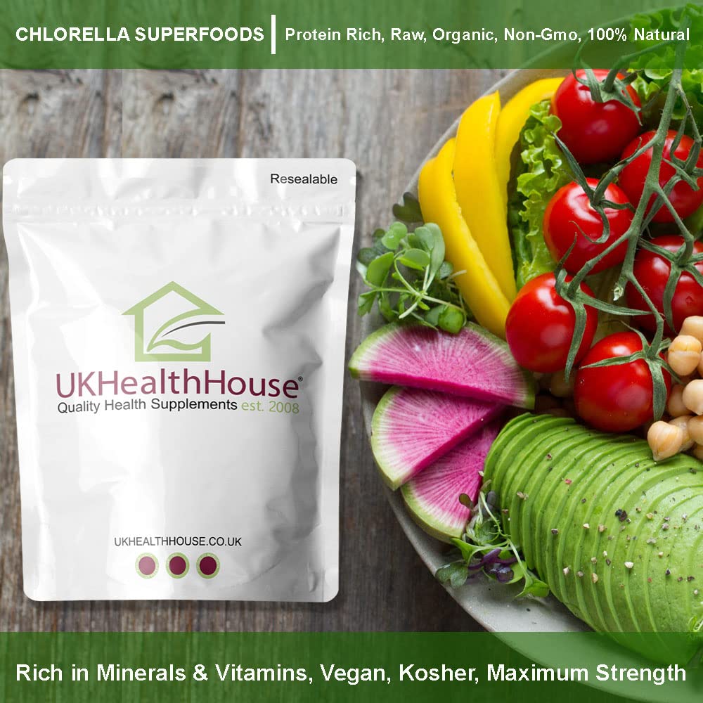Premium Organic Chlorella Powder - Rich in Vitamins, Protein & Chlorophyll | Superfood with Amino Acids, Minerals & Fiber (2kg) | Boost Immunity, Detox & Energy for Daily Wellness