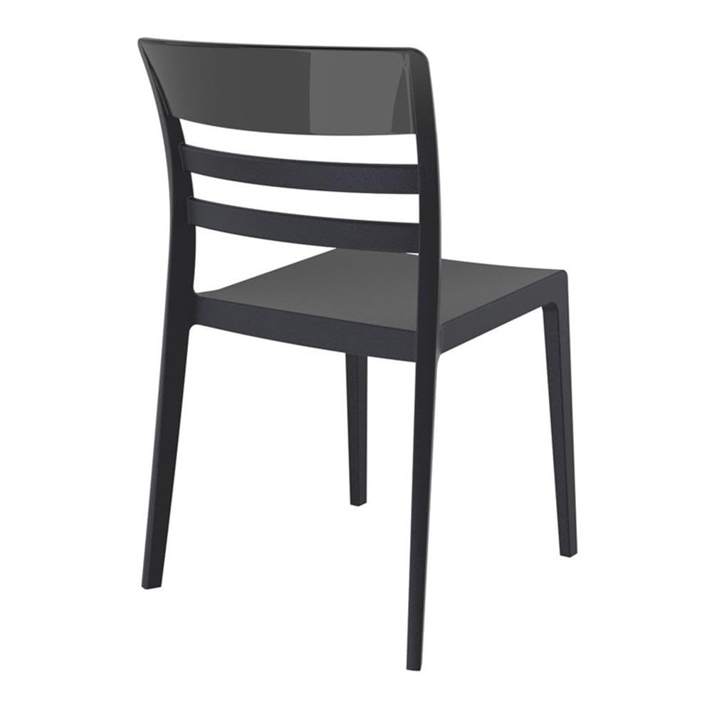 Compamia Moon Patio Dining Chairs - Set of 2 Black Transparent Outdoor Chairs for Garden, Poolside & Backyard Relaxation