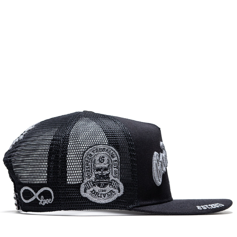 Godspeed New York GS Forever Trucker Hat - Black with 3M Reflective Design | Adjustable Snapback Cap for Outdoor Activities, Running, Cycling & Casual Wear