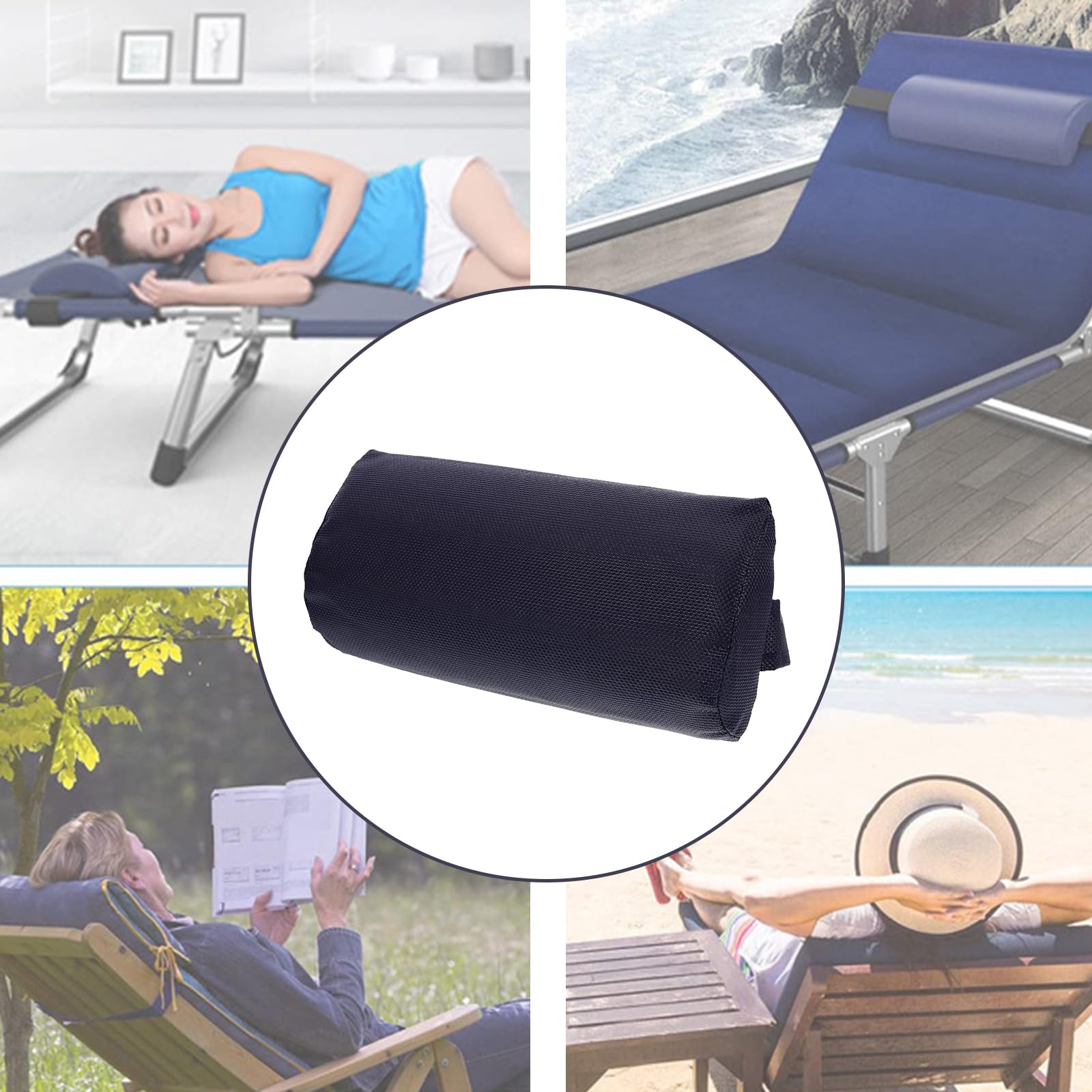 Comfortable Headrest Pillow for Chairs - Soft Sponge Support for Office, Car, Beach & Travel - Foldable Lumbar Cushion with Breathable Cloth Cover - Perfect for Relaxing, Camping & Outdoor Activities