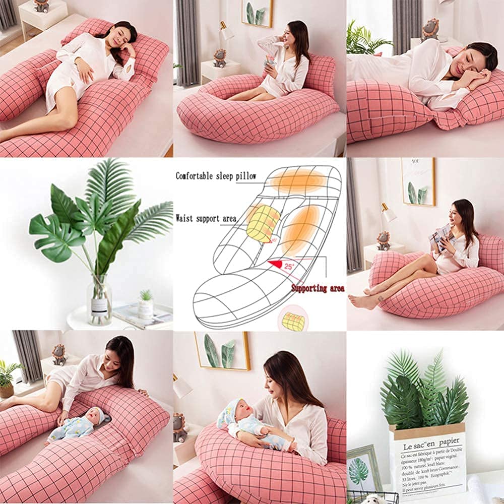 Best U-Shaped Pregnancy Pillow for Sleeping - Full Body Maternity Pillow with Washable Premium Cover (Grey) - Comfort Support for Pregnant Women, Back Pain Relief & Side Sleeping