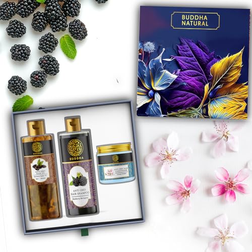 Buddha Natural Grey Hair Care Gift Set - Velvet Bliss (Grey Hair Oil, Shampoo & Conditioner) - Ayurvedic Certified for Premature Greying & Hair Loss - Perfect for Gifting & Daily Hair Care Routine