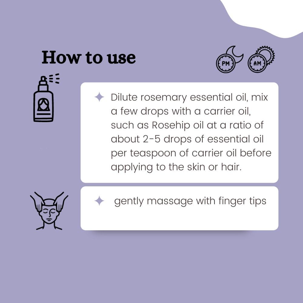 Organic Rosemary Essential Oil for Hair Growth & Skin Care - 100% Pure & Natural Hydrating Oil for Hair Loss Control & Face Glow - Men & Women (20ml) - Perfect for Aromatherapy, Massage & DIY Beauty Products