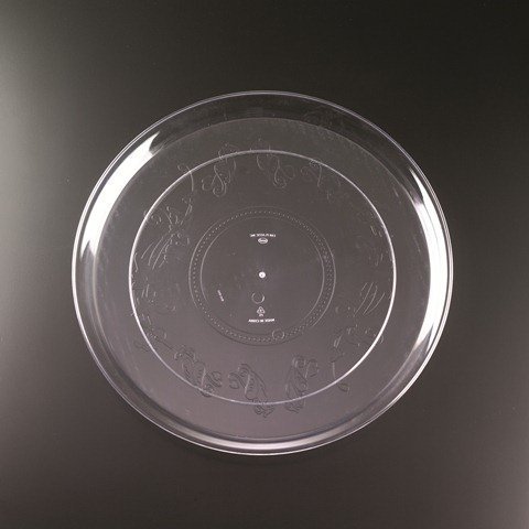 Koyal Deli Mate 16-Inch Clear Round Plastic Trays - Set of 25 - Perfect for Catering, Buffets & Party Serving - Durable Disposable Food Trays for Restaurants, Events & Home Use