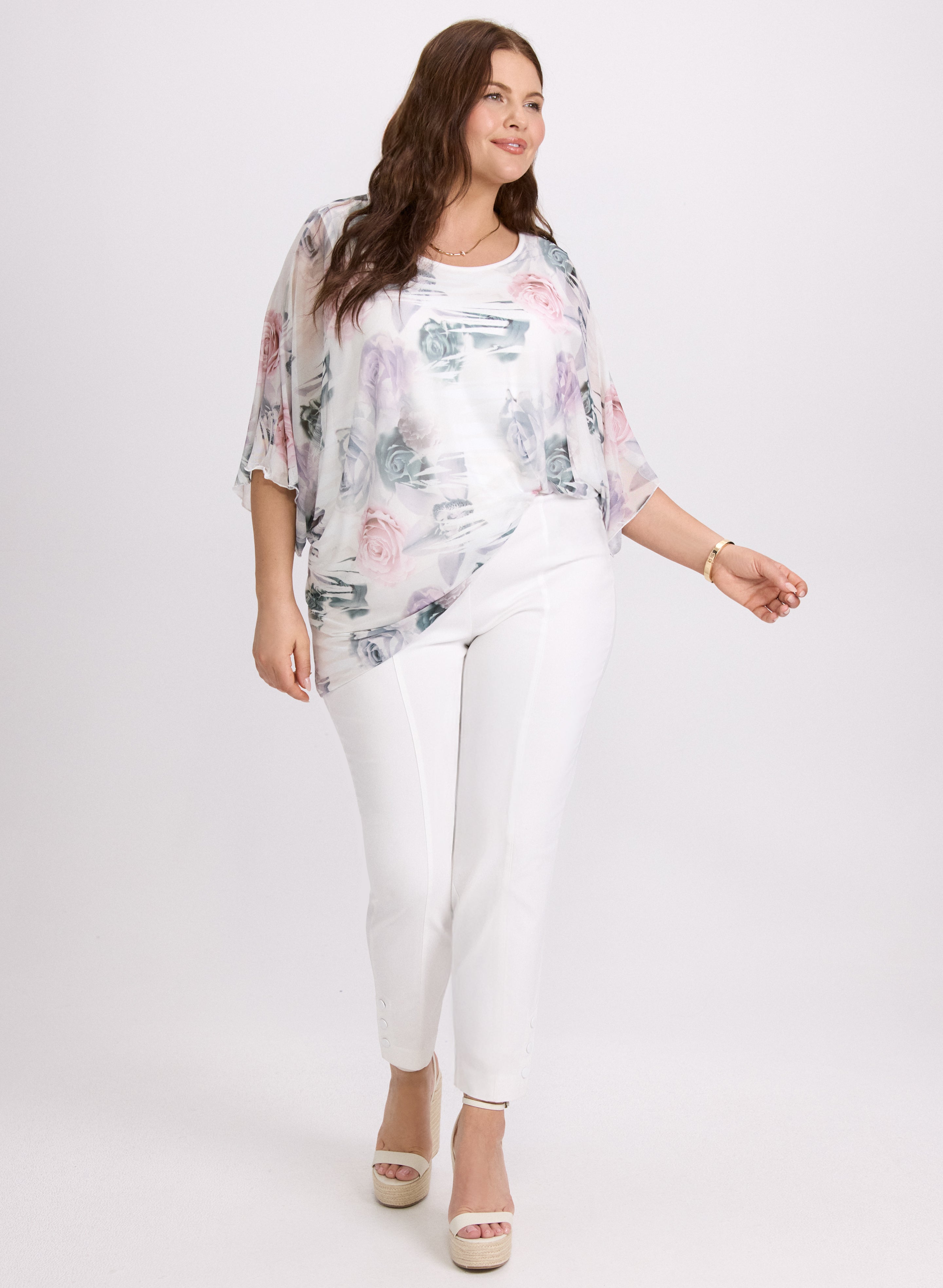 Elegant Floral Mesh Blouse for Women - Breathable Lace Top for Spring & Summer - Perfect for Office, Date Night & Outdoor Events