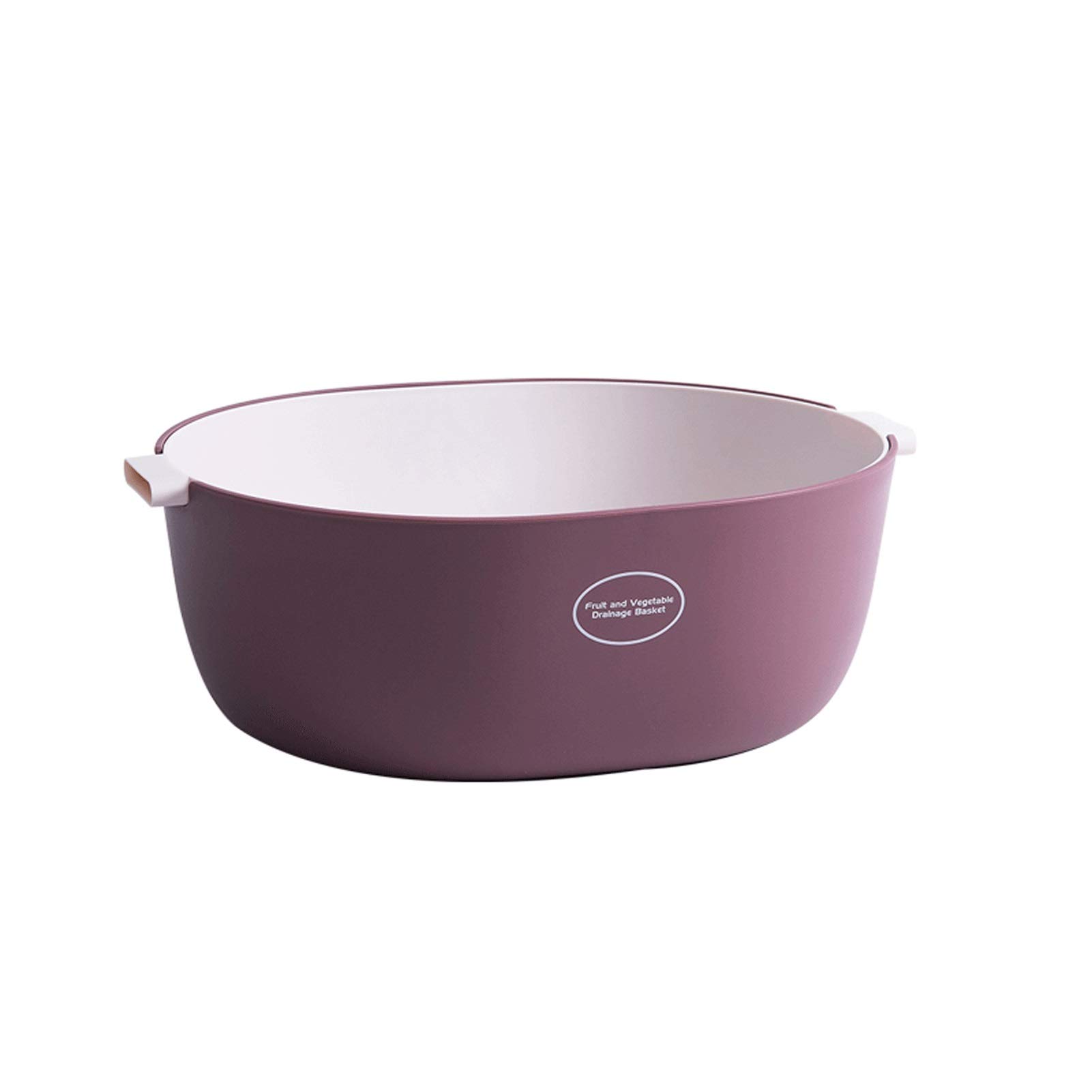 2-in-1 Double Layer Plastic Colander with Handle - Detachable Kitchen Strainer Basket for Washing Fruits, Vegetables & Rice - Perfect for Salad Prep, Pasta Draining & Healthy Cooking