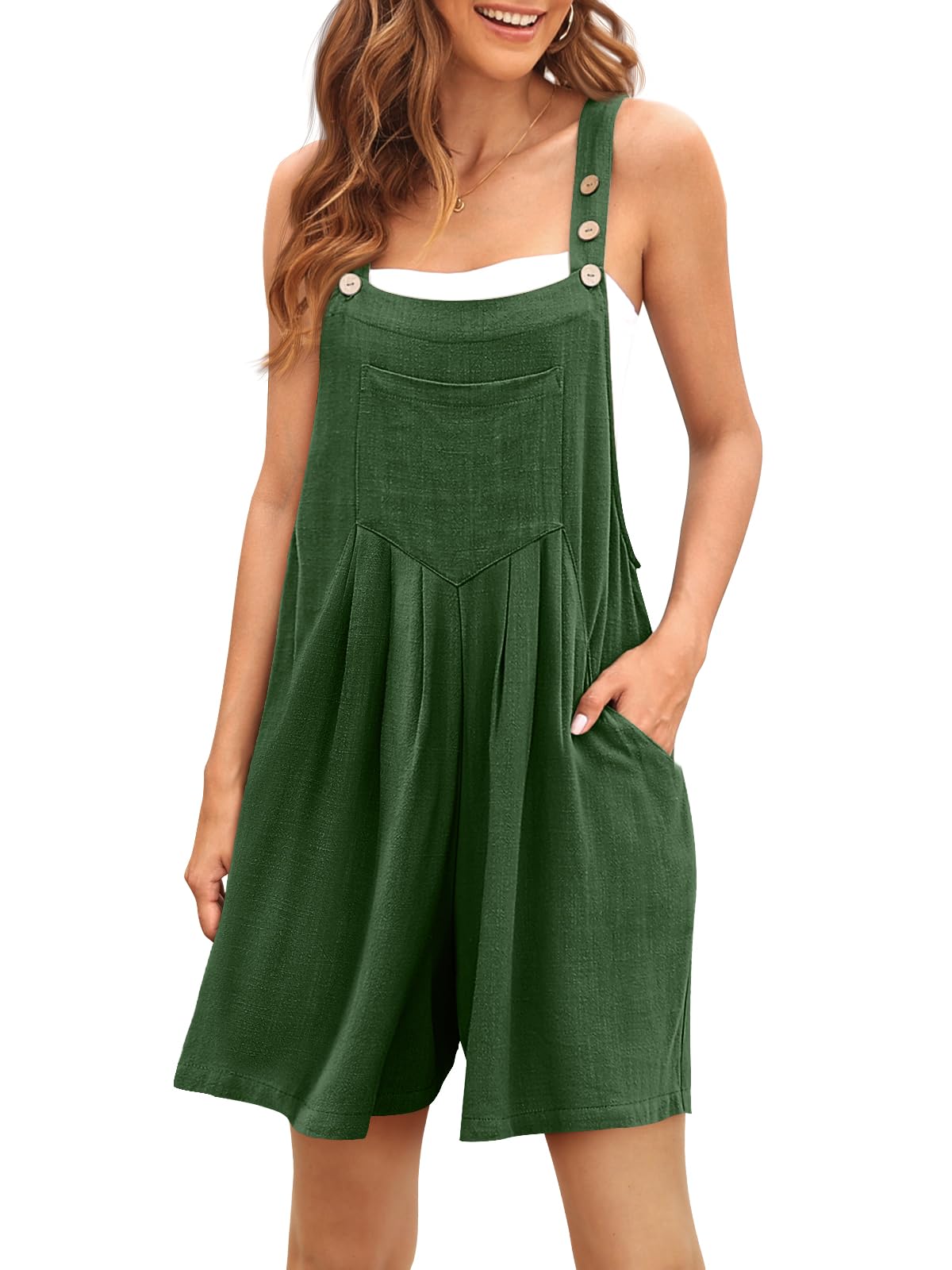 AUTOMET Women's Summer Sleeveless Jumpsuit Short Overalls Casual Romper - Beach Vacation Outfit, Fashion Jumper for Women 2025 | Perfect for Pool Parties, Travel & Summer Getaways