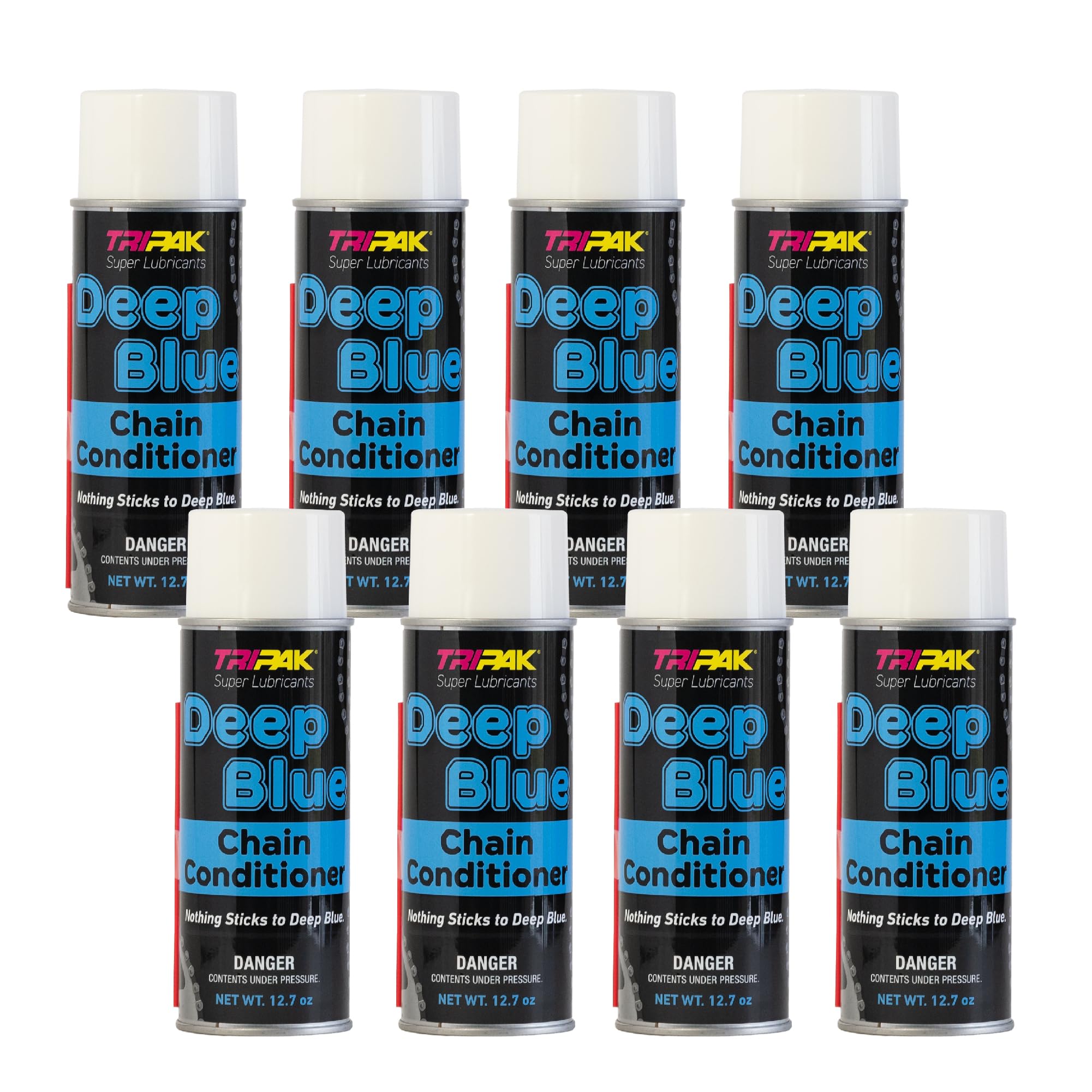 Deep Blue Chain Conditioner - Premium Anti-Wear & Corrosion Protection Formula for Bicycle, Motorcycle & Industrial Chains (8 Pack) - Ideal for All-Weather Protection & Smooth Performance