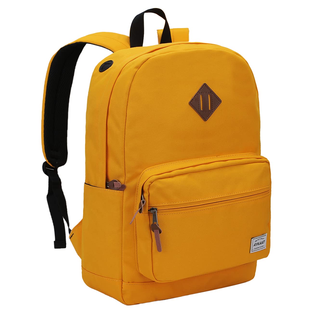 Waterproof Women's Backpack - Ravuo Classic School Backpack for Teens & College Students, Lightweight Daypack for School, Travel & Work - Stylish Yellow Casual Backpack