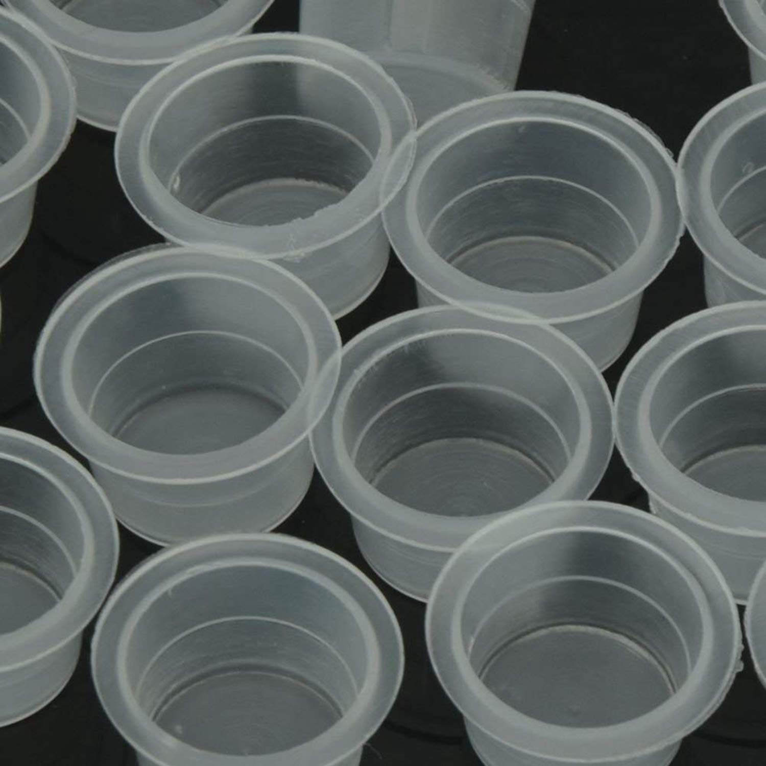 DOWEI 500pcs Disposable Plastic Ink Cups - Large #15 Ink Pigment Caps for Tattoo Supplies (500L) | Perfect for Tattoo Artists, Body Art Studios & Professional Ink Work
