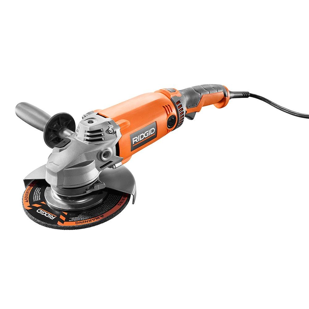 RIDGID 15 Amp Corded 7-Inch Twist Handle Angle Grinder - R10202 | Heavy-Duty Metal Cutting, Grinding & Polishing Tool for Construction, Welding & DIY Projects