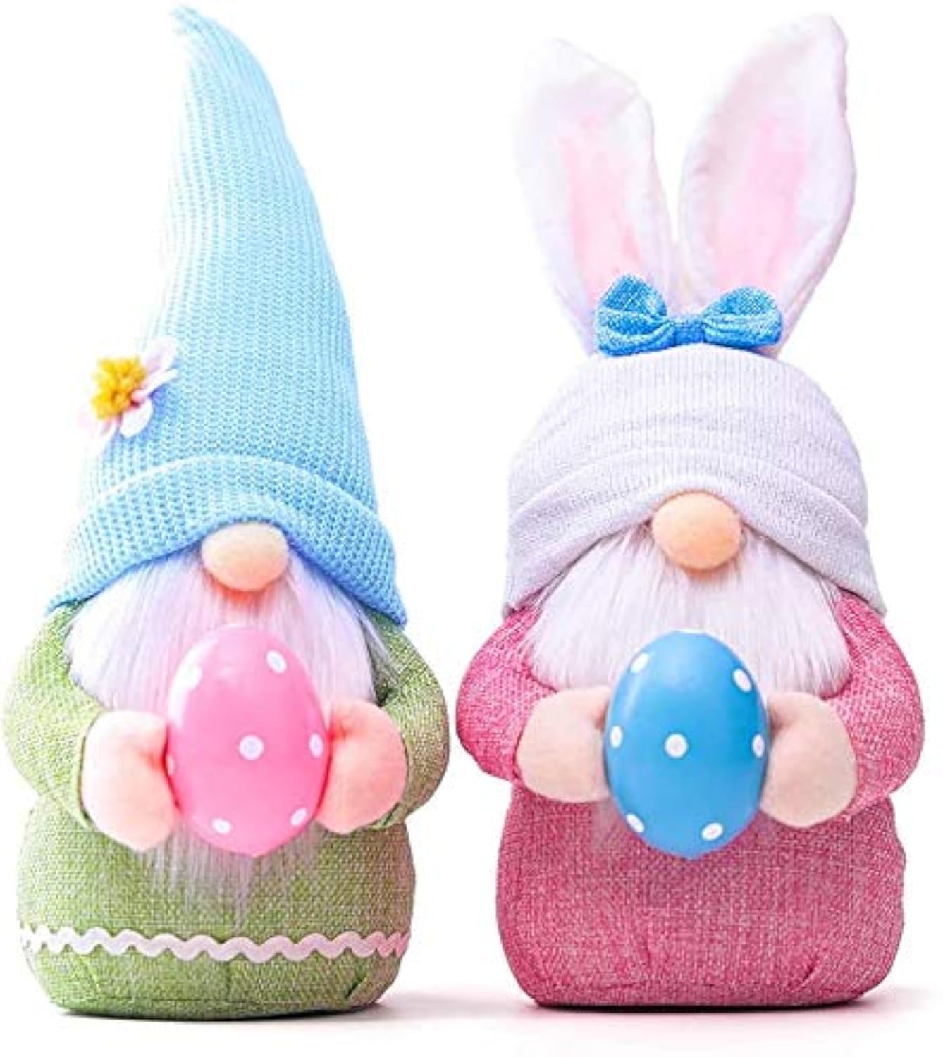 Easter Gnome Plush Elf Decorations - 2 Pack Handmade Bunny Gnome Dolls, Faceless Easter Ornaments for Spring Home Decor, Unique Gifts for Women & Men - Perfect for Easter Basket Stuffers, Mantel Displays, and Seasonal Table Centerpieces