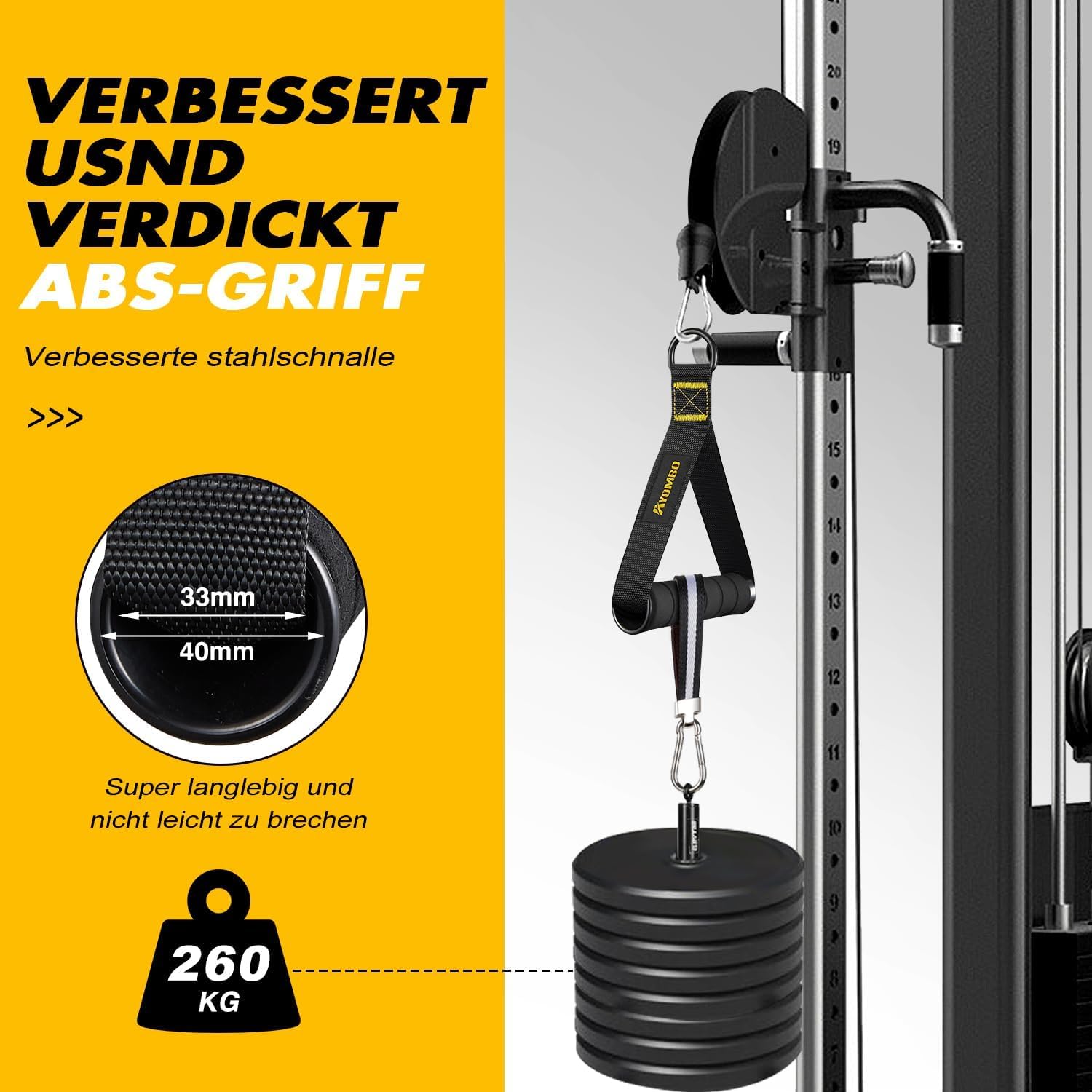 Heavy Duty Gym Cable Attachments for Home & Commercial Workouts - Durable Exercise Machine Grip Handles for Strength Training, Resistance Bands & Weight Lifting - Perfect for Men's Fitness Routines & CrossFit Workouts