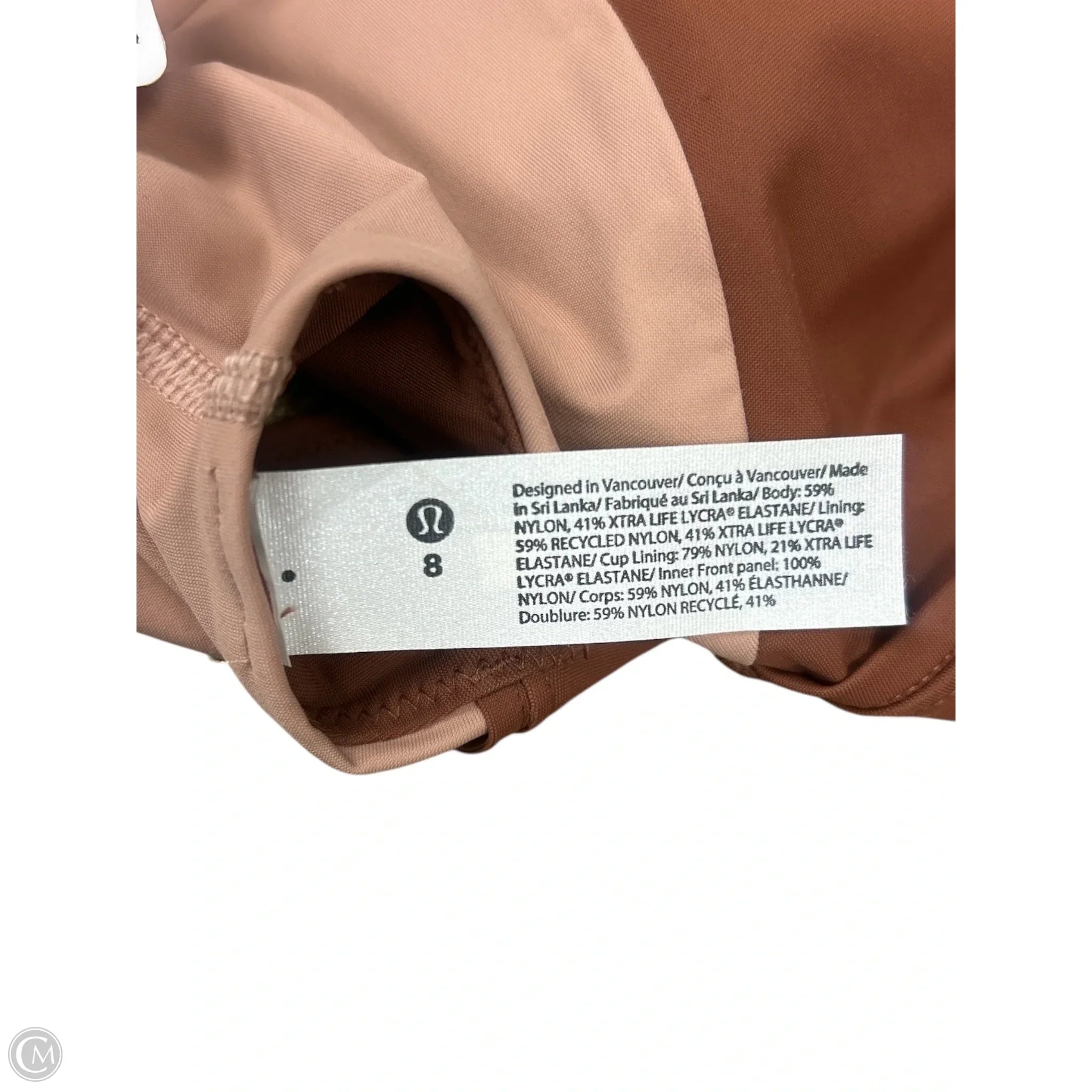 Lululemon Women's Athletic Sports Bra - Medium Support, Size 8, Brown - Perfect for Yoga, Running & Gym Workouts