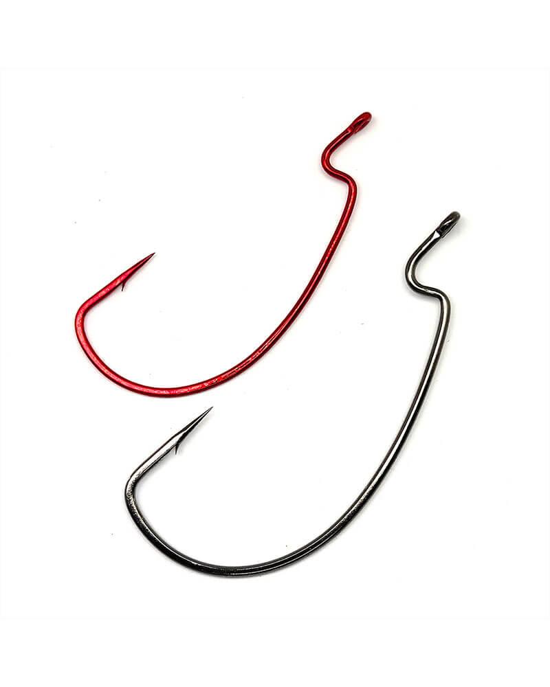 Gamakatsu EWG Worm Hooks - Extra Wide Gap Fishing Hooks for Bass, Trout, and Saltwater Fishing - Black Nickel Finish - Ideal for Soft Plastic Baits and Worms