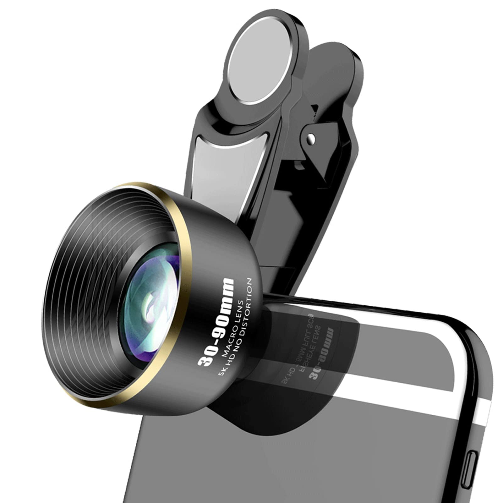 Professional Phone Camera Lens Kit - 30-90mm Shooting Distance, 4K HD Long Range Macro Lens, Universal Clip-On Smartphone Lens Compatible with iPhone & Android Phones for Travel Photography, Nature Shots & Close-Up Videos