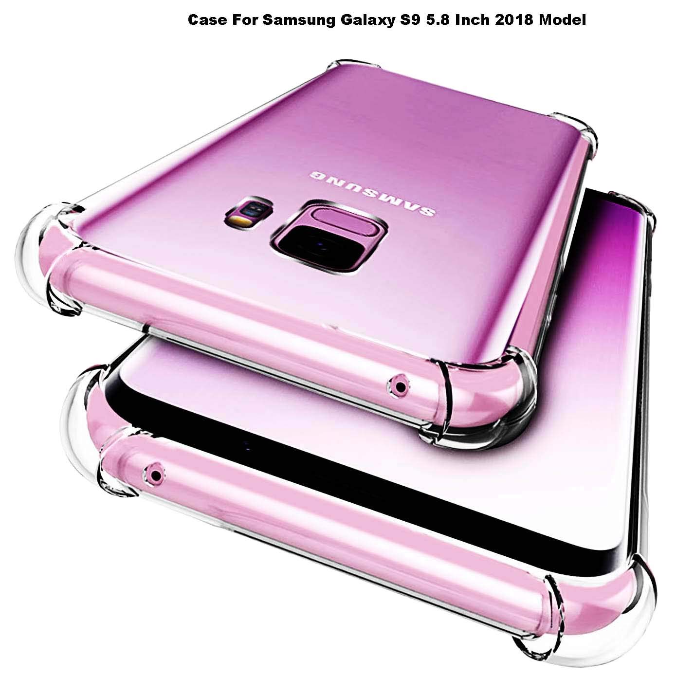 2-Pack iBarbe Shockproof Case for Samsung Galaxy S9 (5.8 Inch) - Durable TPU Bumper with Reinforced Corners + Anti-Scratch Clear PC Back Panel (Gray) - Perfect for Outdoor Activities & Daily Protection