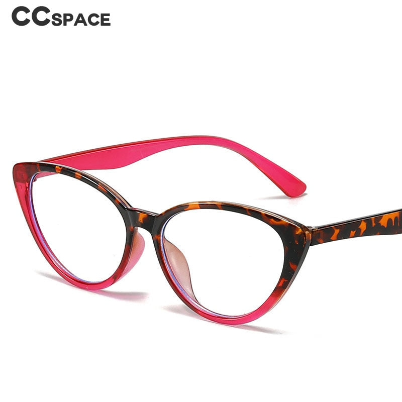 CCspace Unisex Full Rim Cat Eye TR90 Eyeglasses 55674 - Lightweight & Durable Frame for Men & Women - Perfect for Reading, Work, and Fashion Accessories
