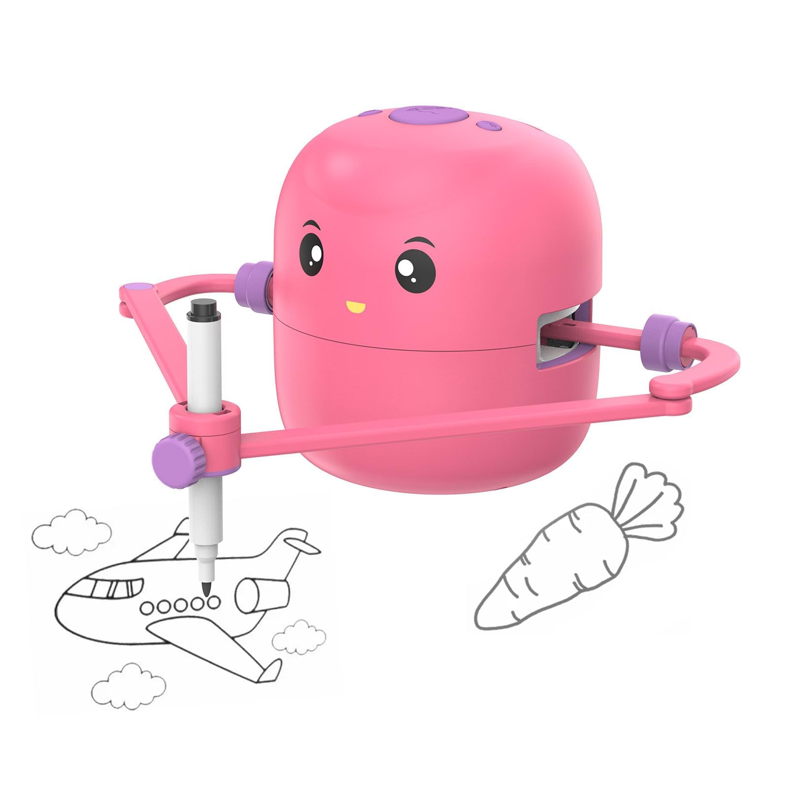 Interactive Drawing Robot for Kids Ages 5+ | Educational STEM Toy with 100 Word Cards & Voice Recognition | Creative Art Machine with 12 Color Pens (Pink) | Perfect Birthday Gift for Boys & Girls | Ideal for Home Learning, Classroom Activities & Creative Play