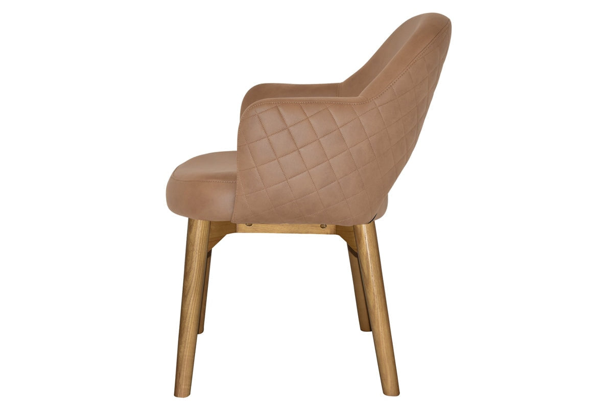 EZ Hospitality Cairo Indoor Armchair with Light Oak Timber Base - 4-Leg Modern Dining Chair for Living Room, Bedroom & Office