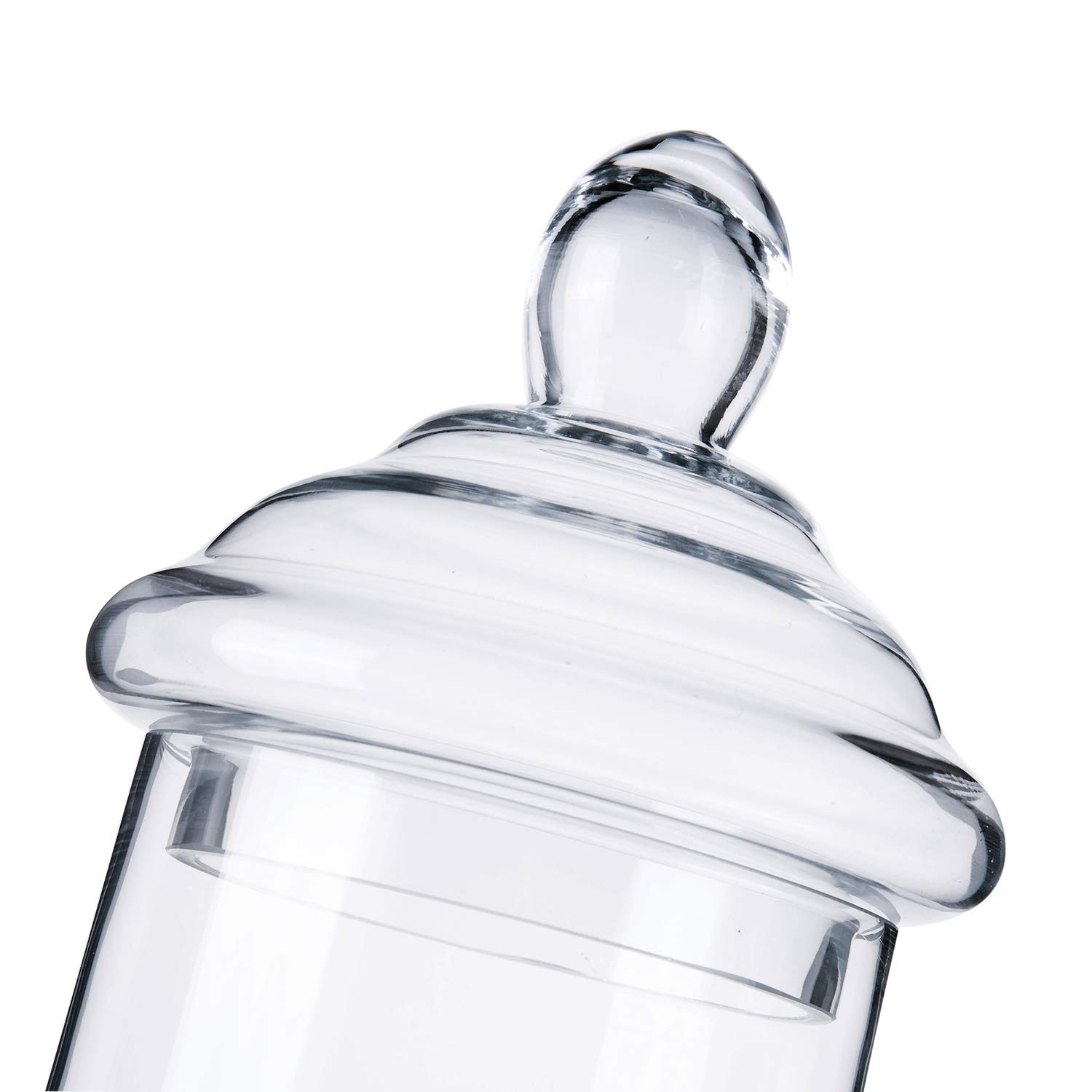 Elegant Diamond Star Apothecary Glass Candy Jar with Lid - 12