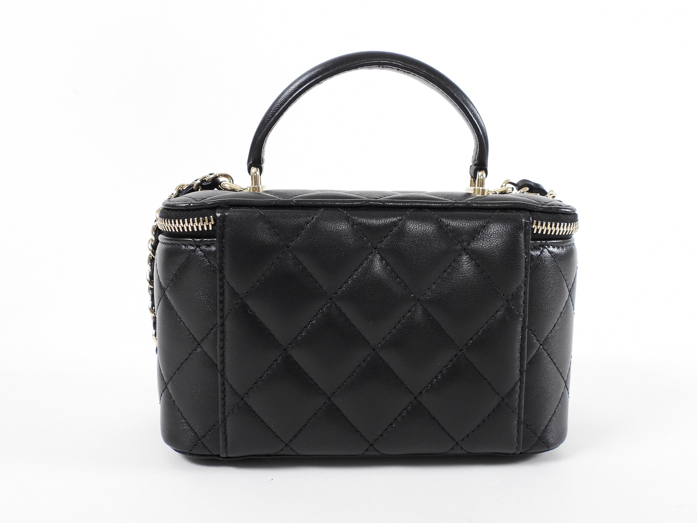 Chanel 21S Black Lambskin Classic Vanity Bag with Chain - Luxury Crossbody Purse for Women, Perfect for Evening Parties & Date Nights
