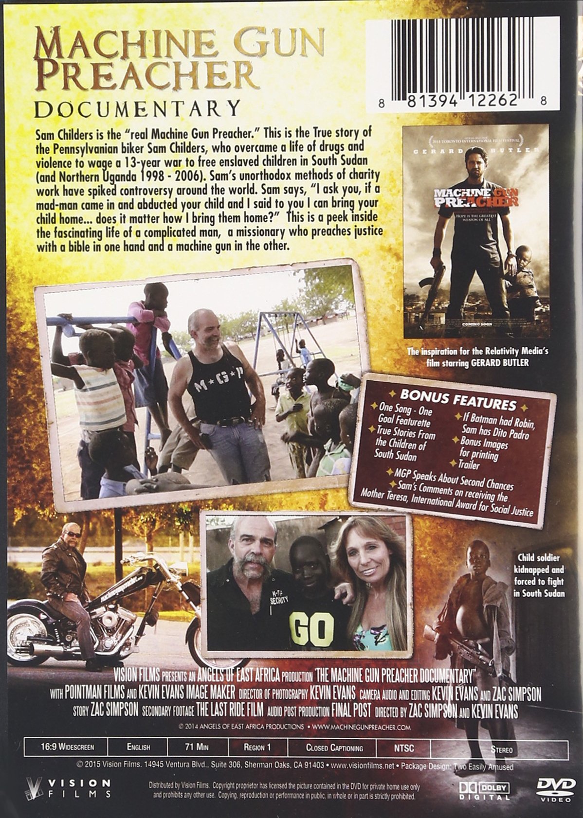 Machine Gun Preacher - Inspirational True Story Movie DVD - Christian Faith-Based Film for Home Theater & Bible Study Groups