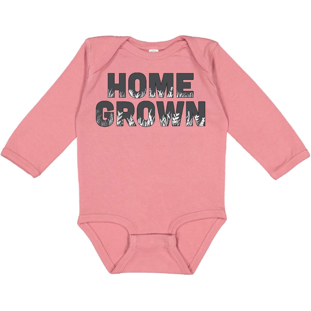 Inktastic Home Grown Long Sleeve Baby Bodysuit - Organic Cotton Infant Onesie for Newborns & Toddlers - Perfect for Family Photos, Playdates & Everyday Comfort