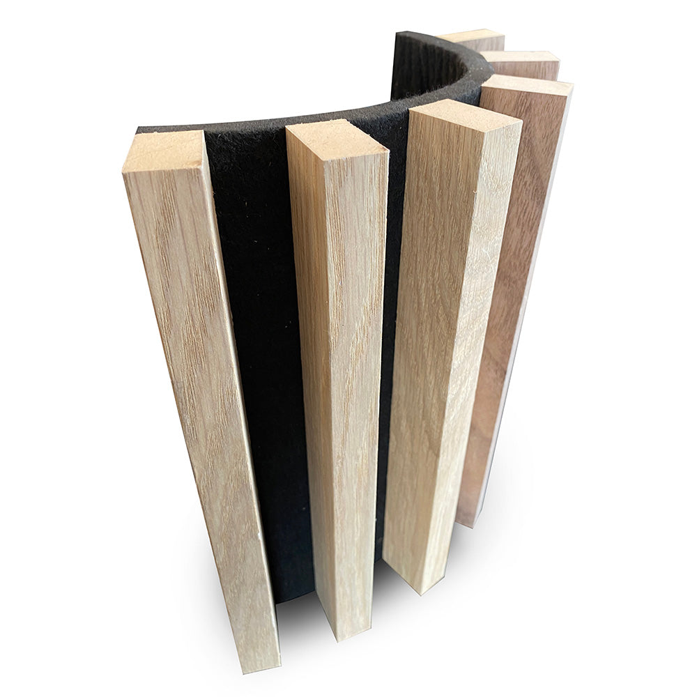 WOODFLEX Flexible Acoustic Battened Wood Slat Panel - 3 Sided Full Wrap Oak Veneer - Soundproof Wall Decor for Home Theater, Office & Studio - Free Sample Available