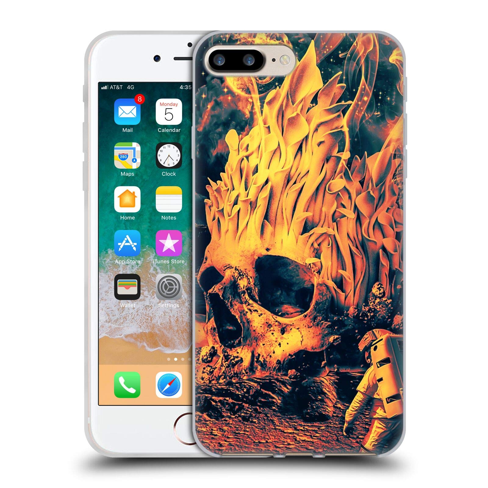 Officially Licensed Riza Peker Space Skull Soft Gel Case for Apple iPhone 7 Plus/iPhone 8 Plus - Durable Protection with Unique Art Design | Perfect for Everyday Use, Gifts & Pop Culture Fans