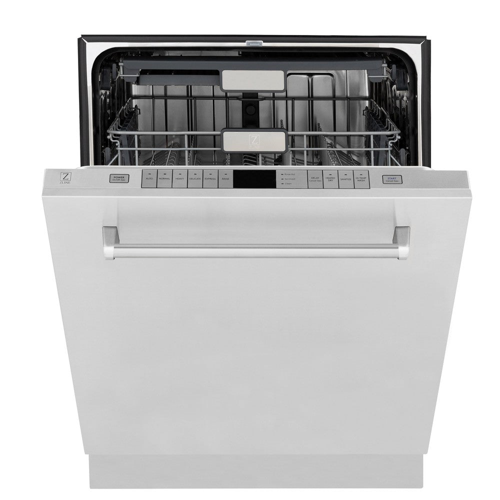 ZLINE 24 Inch Stainless Steel Built-In Dishwasher - Ultra Quiet 45dBa, 3rd Rack & Touch Controls (DWMT 304 24) | Perfect for Modern Kitchens & Open Concept Homes