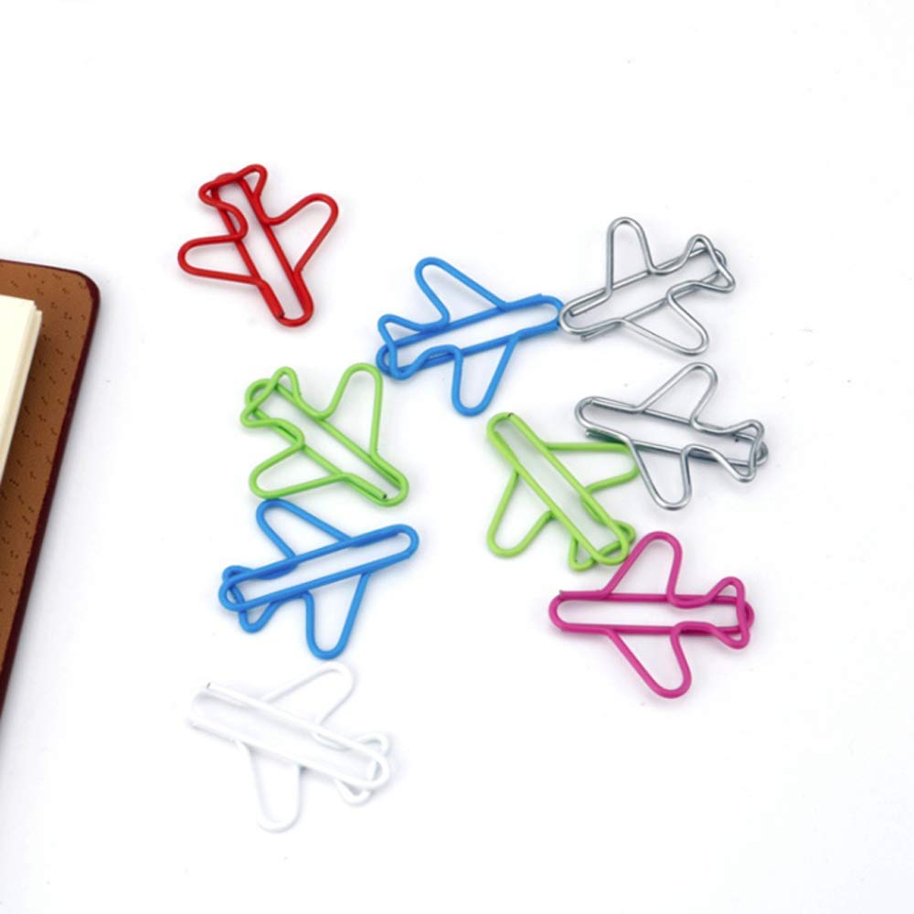 24 Pcs Colorful Airplane Paper Clips with Storage Box - Fun Office Supplies for Bookmarking, Document Organizing & School Projects - Perfect for Kids, Teachers & Office Use