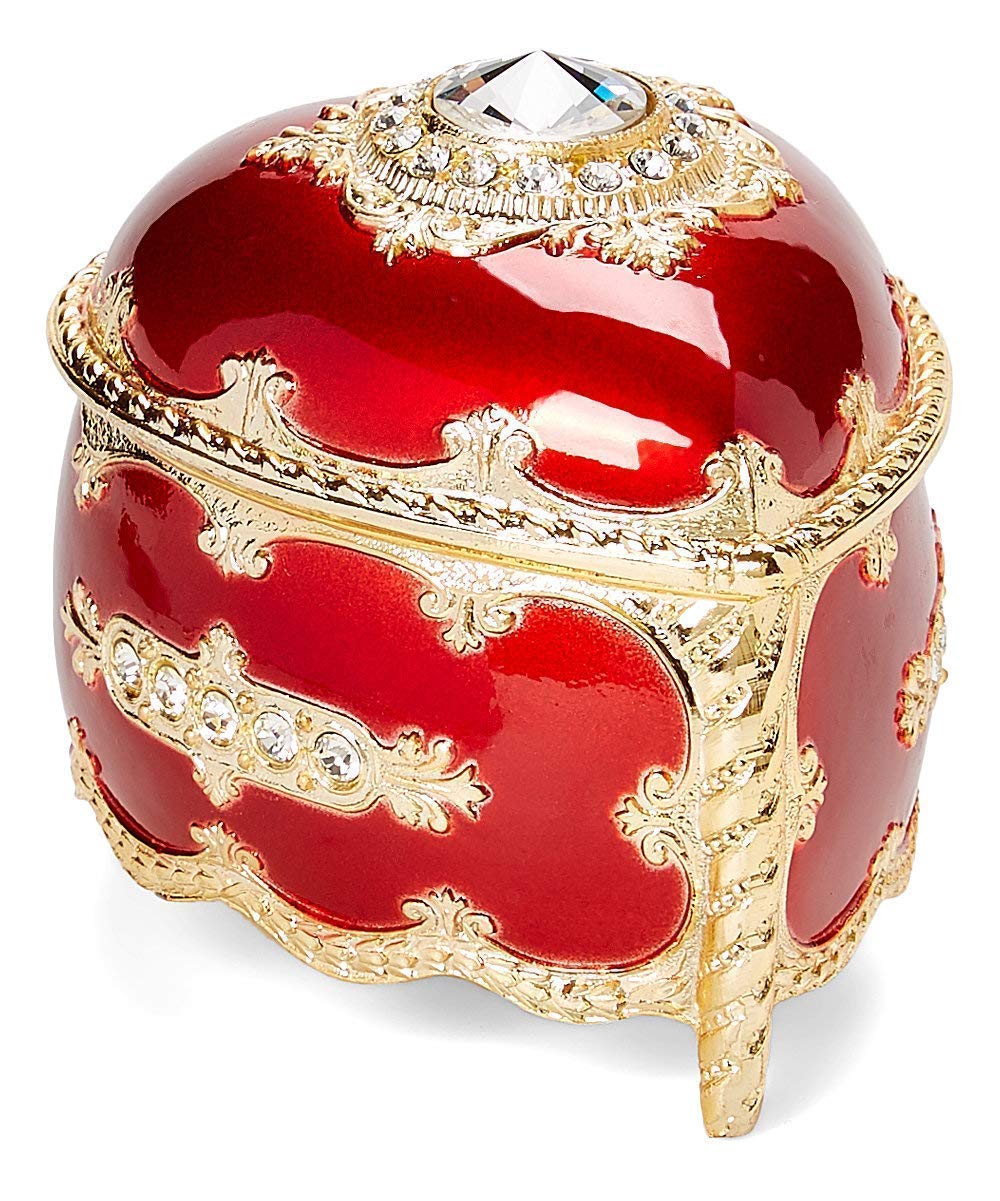 Swarovski Crystal Red Heart Music Jewelry Box - Plays 
