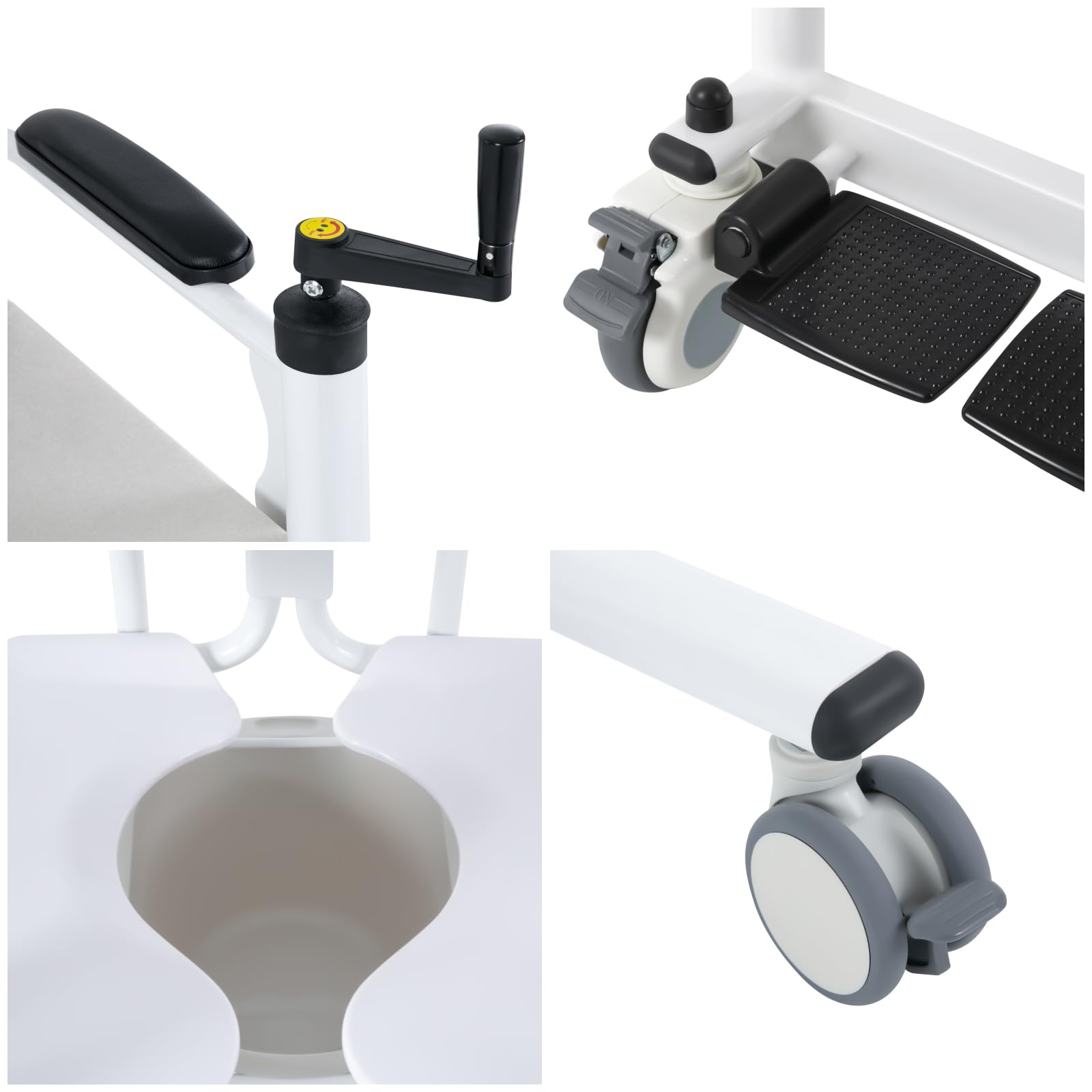 Portable Patient Lift Transfer Wheelchair for Elderly & Disabled - 180° Split Seat with Toilet & Shower Commode | Mobility Aid for Home Care, Hospital Use & Bathroom Safety