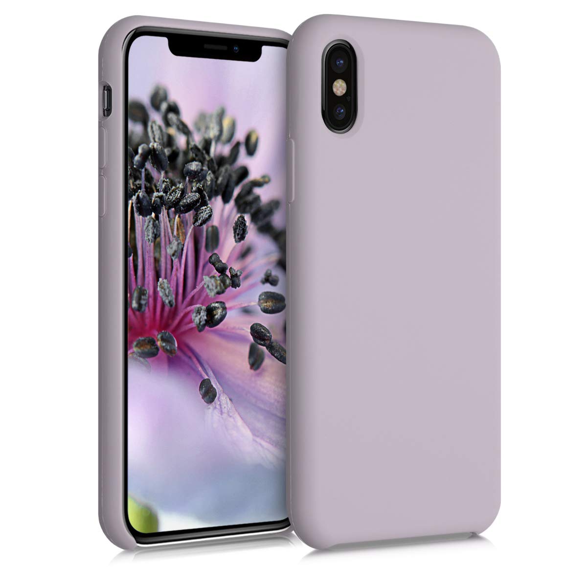 kwmobile TPU Silicone Case for Apple iPhone X - Soft Protective Phone Cover with Premium Finish in Purple Cloud | Perfect for Everyday Use, Work & Travel Protection