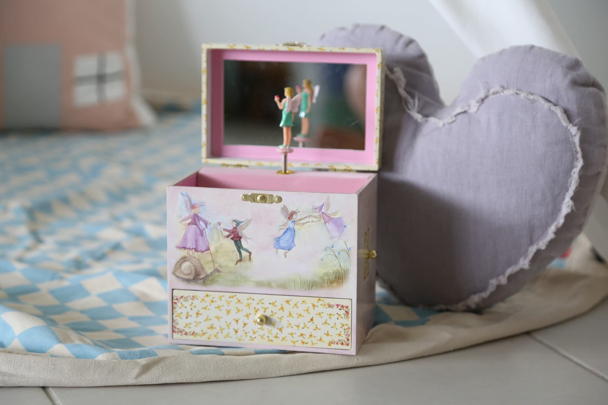 Enchanted Fairy Music Box for Girls - Rotating Musical Jewelry Box with 4 Pullout Drawers - Perfect for Bedroom Decor, Gift Giving & Special Occasions