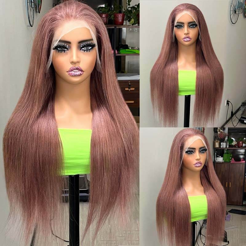 Eullair Rose Milk Tea Colored Body Wave Lace Frontal Wig - Light Flaxen Brown Straight Human Hair Wigs for Black Women | TikTok Hair Inspiration, Perfect for Cosplay, Daily Wear & Special Occasions
