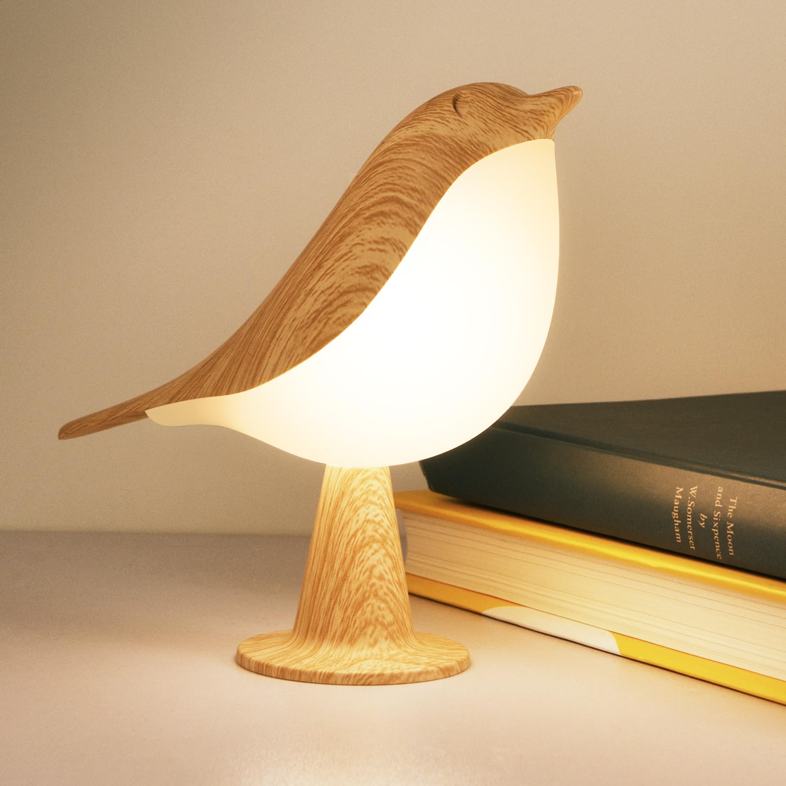 Rechargeable Cordless Small Desk Lamp with 3 Color Temperatures & Touch Sensor - Portable Bird Night Light for Kids Bedroom, Nightstand, Bedside Table | Perfect for Reading, Studying & Nursery Decor