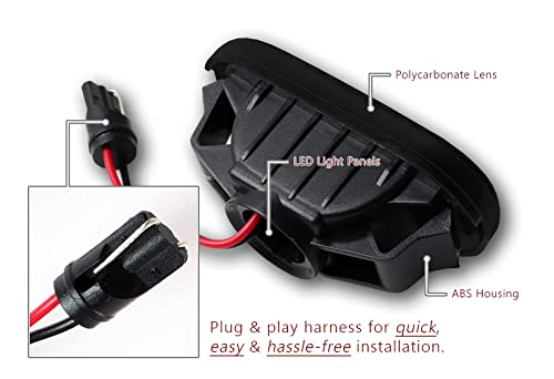 HYPERSPEED Front Side Marker Lights Turn Signal Lamp Assembly - 2PCS Compatible with Honda Civic Accord Fit Jazz CR-V Odyssey & Acura RSX - Smoke Lens White LED Replacement Car Accessories - Perfect for Night Driving and Vehicle Customization