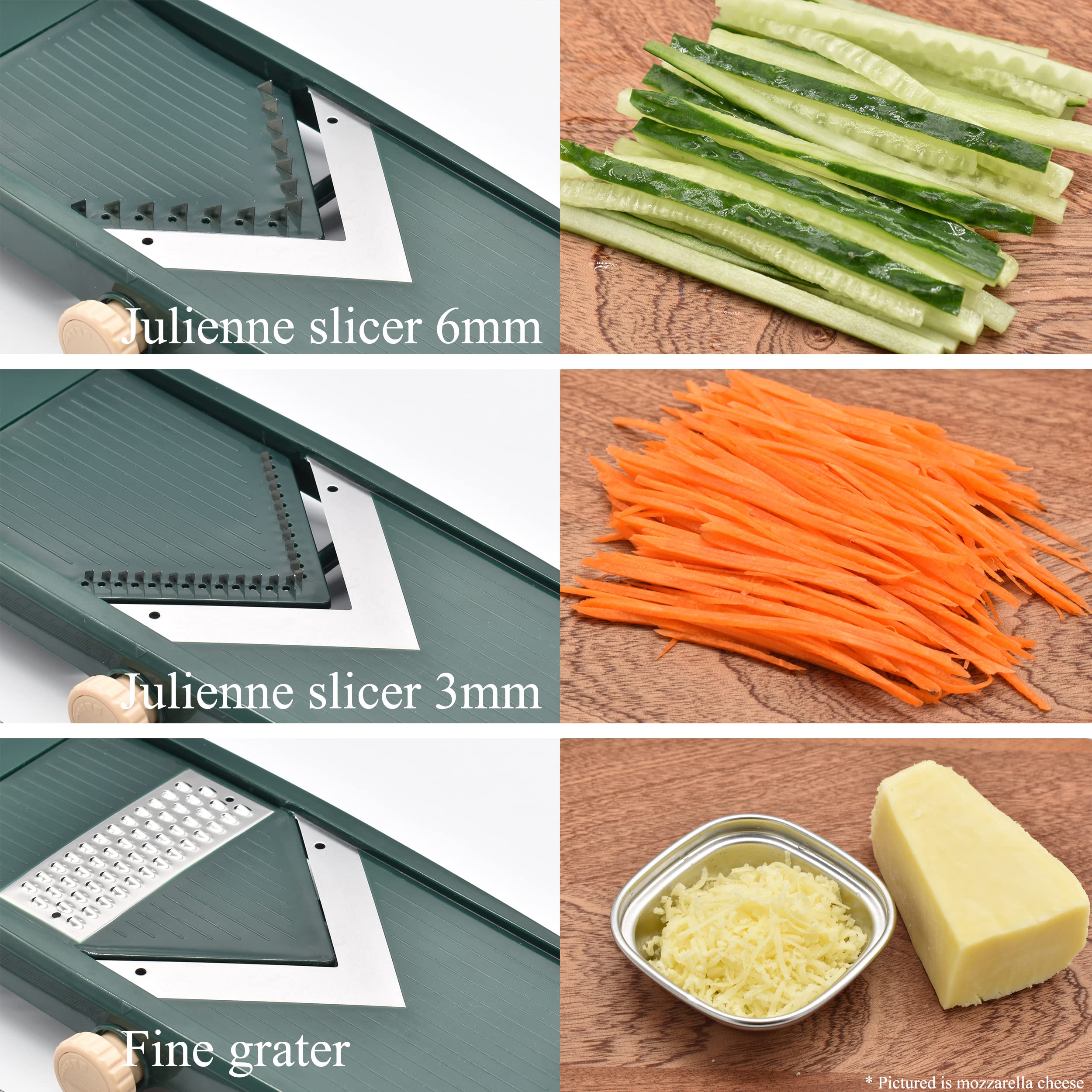 Ultra Sharp Vegetable Mandoline Slicer with V-Blade & Container - Perfect for Julienne Cutting Potatoes, Apples, Onions, Tomatoes | Ideal for Meal Prep, Salad Making & Professional Kitchen Use