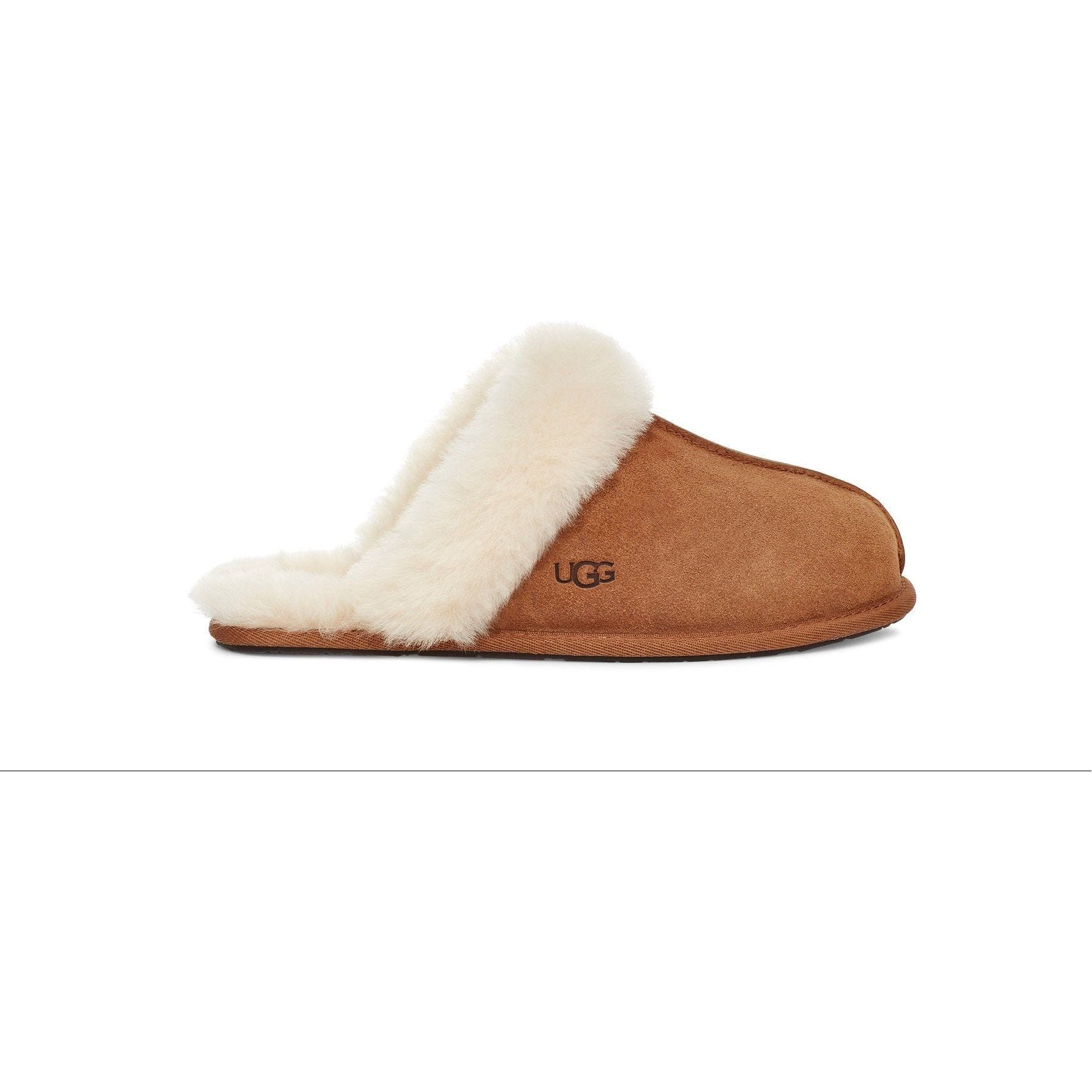 UGG Women's Scuffette II Slipper - Cozy Indoor/Outdoor House Shoes with Soft Fleece Lining in Chestnut Brown - Perfect for Winter Comfort at Home & Quick Errands