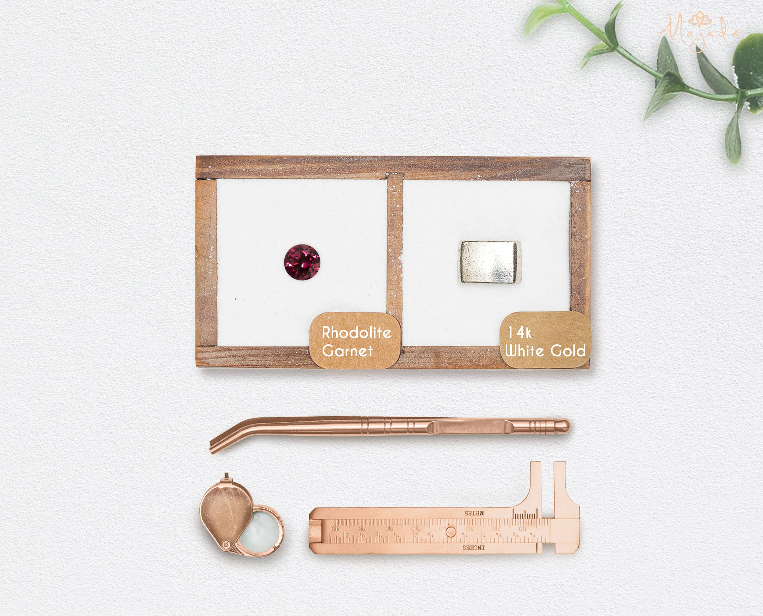 Rhodolite Garnet Heart Stud Earrings - 14K Gold Plated Dainty Stackable Small Earrings - January Birthstone Jewelry for Multiple Piercings - Minimalist Everyday Stacking Earrings for Women, Gift for Her, Valentine's Day, Anniversary