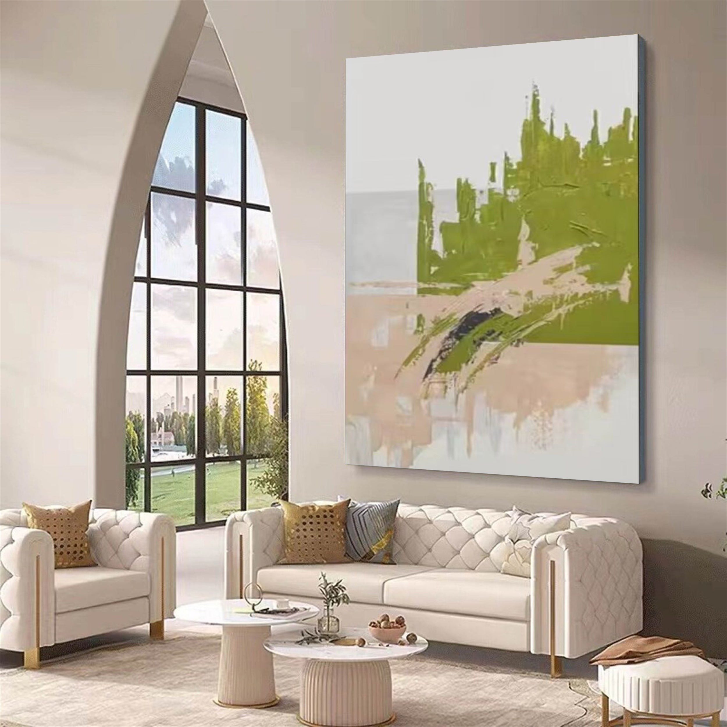 Blue & Green Abstract Wall Art Print #BG021 - Modern Home Decor for Living Room, Bedroom & Office