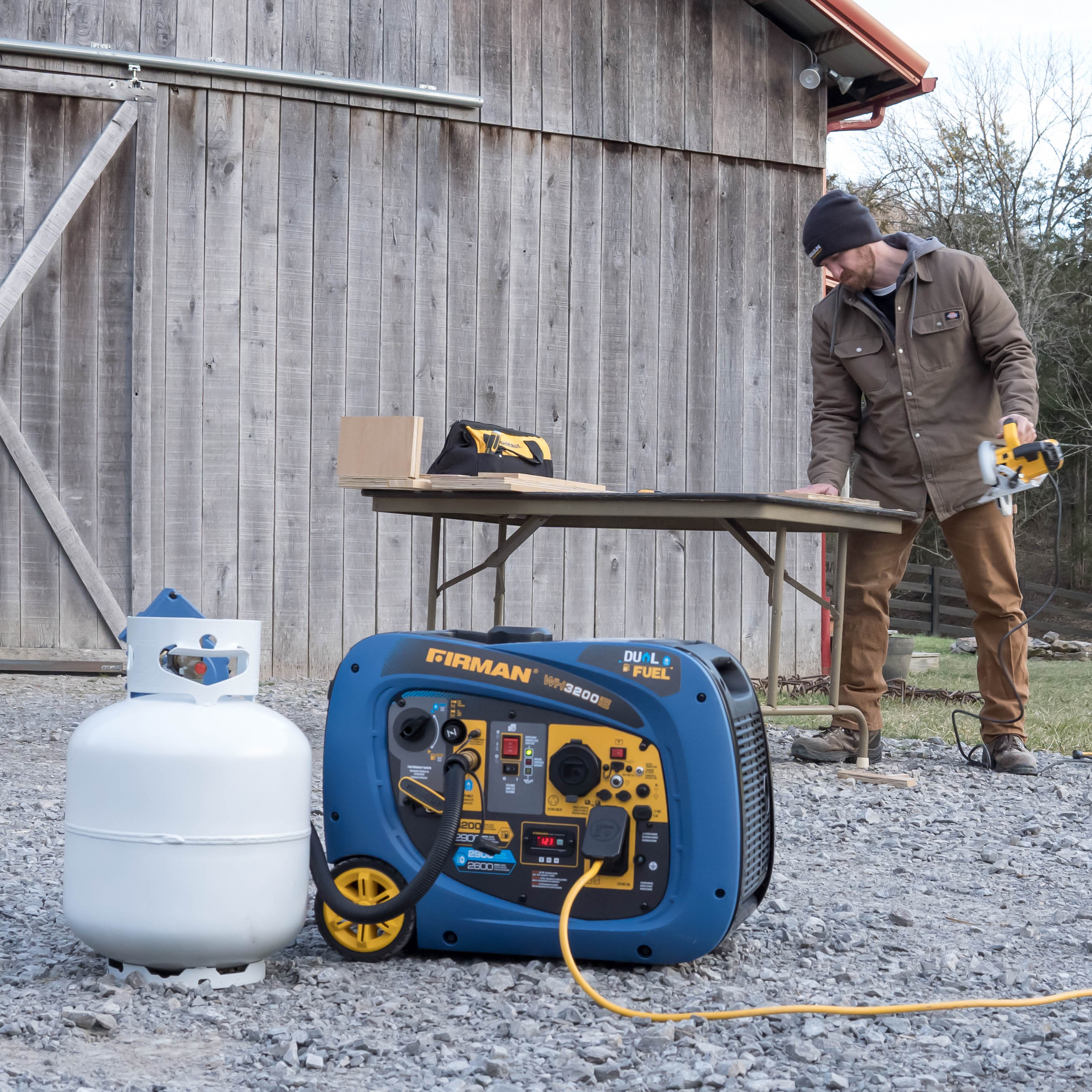 Refurbished 3200W Dual Fuel Inverter Generator with Electric Start - Perfect for Camping, RV Trips & Emergency Power Backup